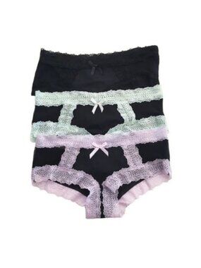 Love Libby Bundle Of Three Lace Trim Cheeky Panties